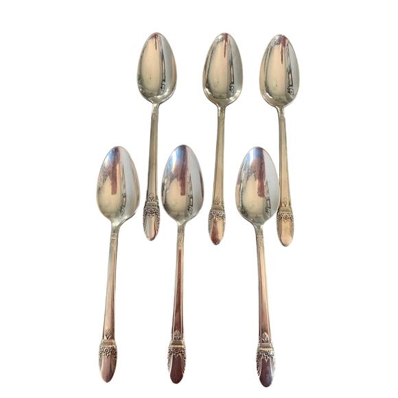 6 International Silver First Love Teaspoons Spoons 1847 Rogers Silverplate6 1/8" - Picture 1 of 9